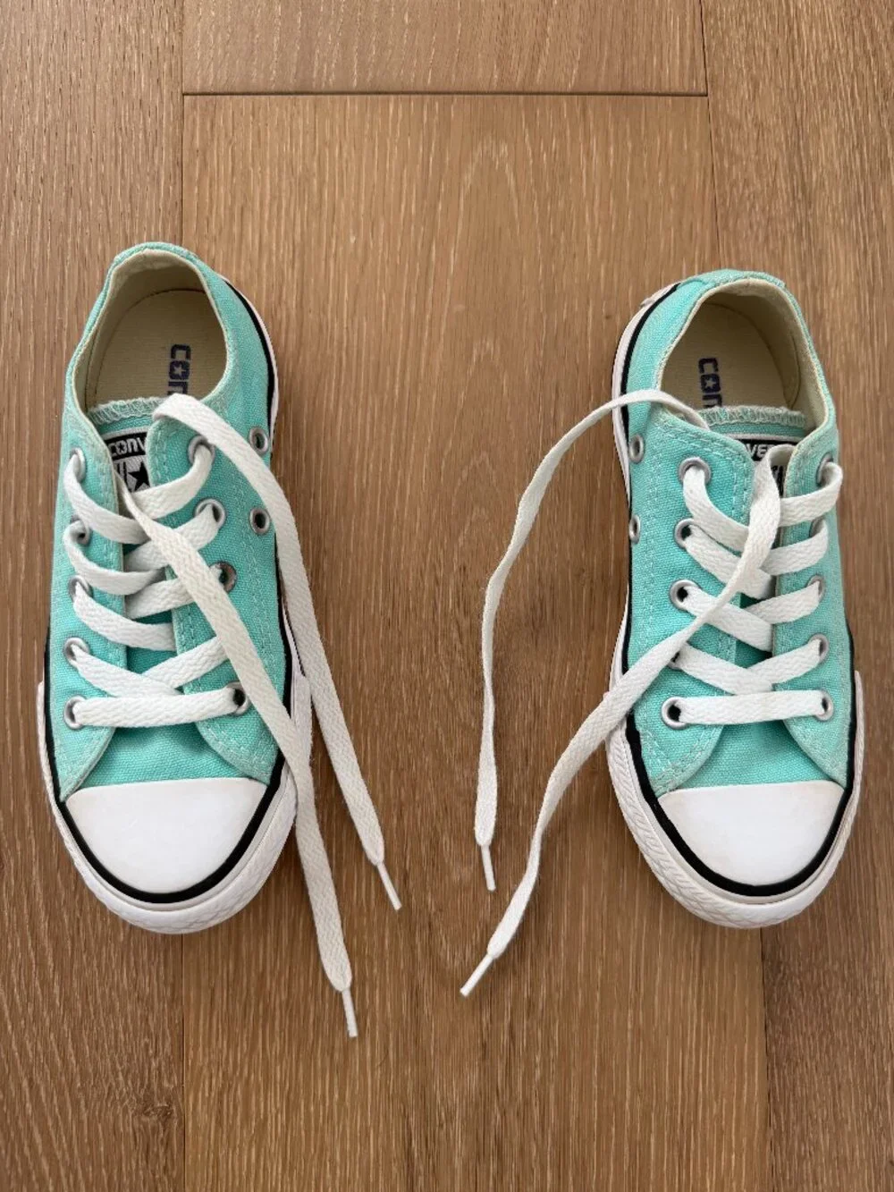 Converse Shoes Kids 11 Chuck Taylor All Star Canvas Light Aqua Blue 357643F